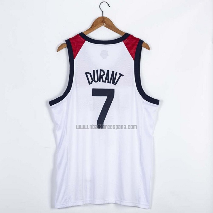Camiseta USA 2021 Kevin Durant NO 7 Blanco